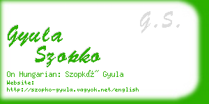 gyula szopko business card